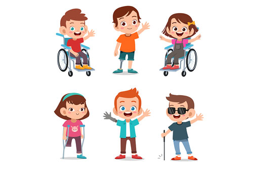 وکتور کودکان دارای معلولیت لایه باز